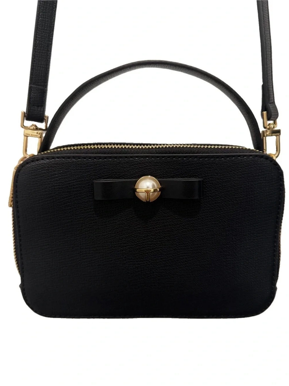 Ted Baker London Black Crossbody Bag with Pear Bow Details NWOT